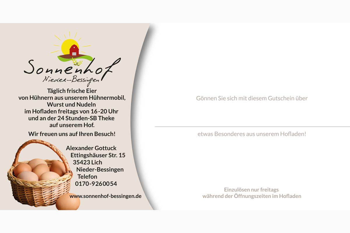 Gutschein - Klappkarte DIN lang