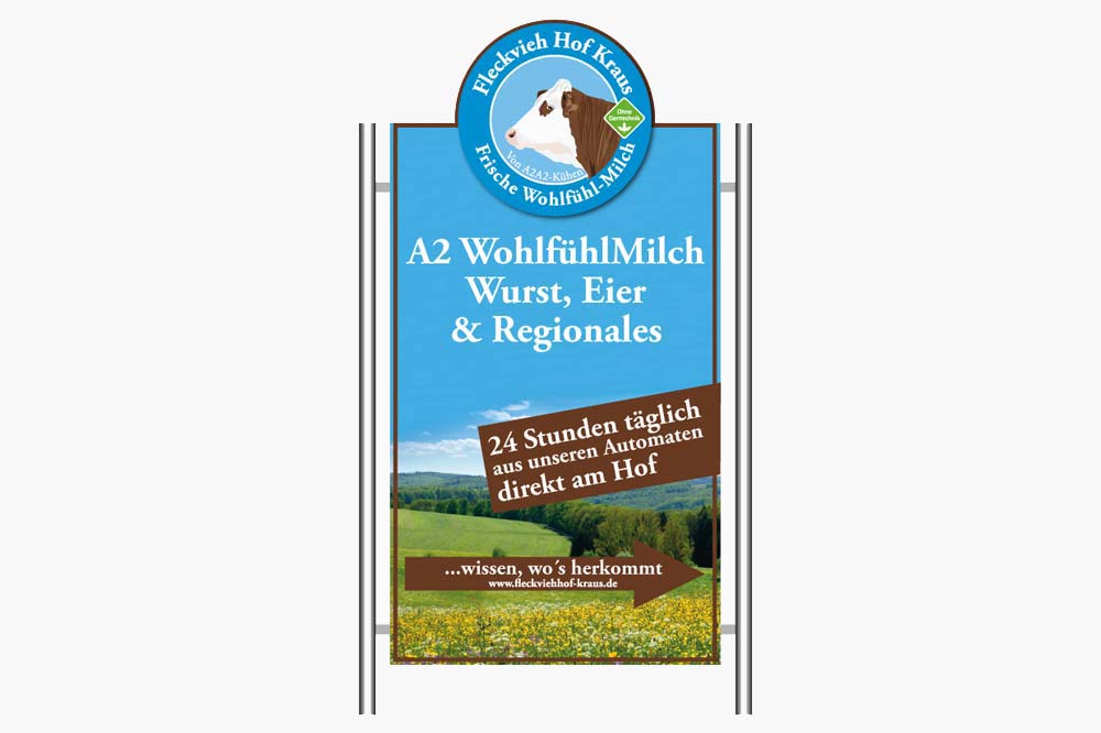 Hofschild Aludibond mit Konturschnitt