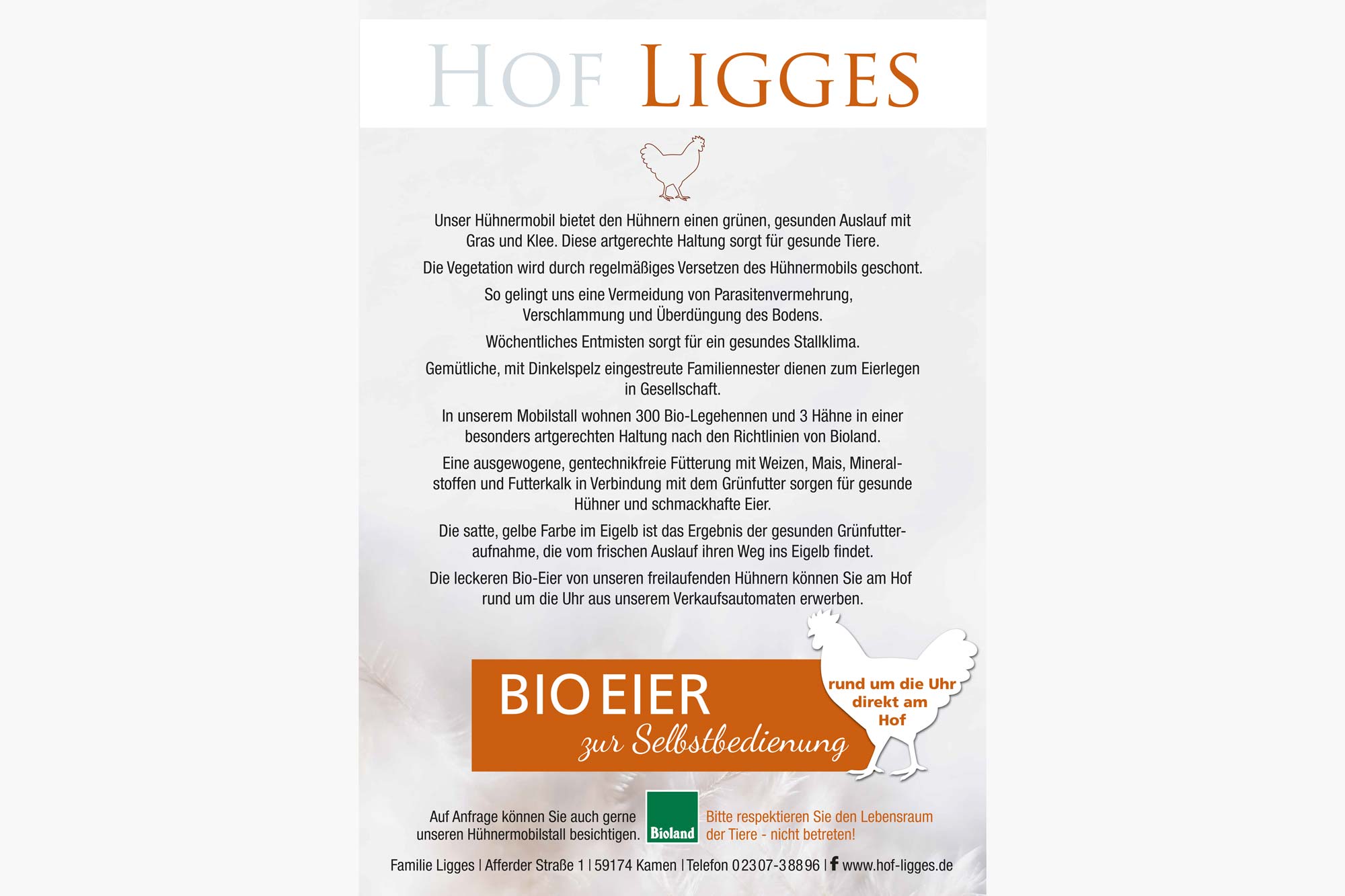 Infoschild - Aludibond - am Hühnermobilstall