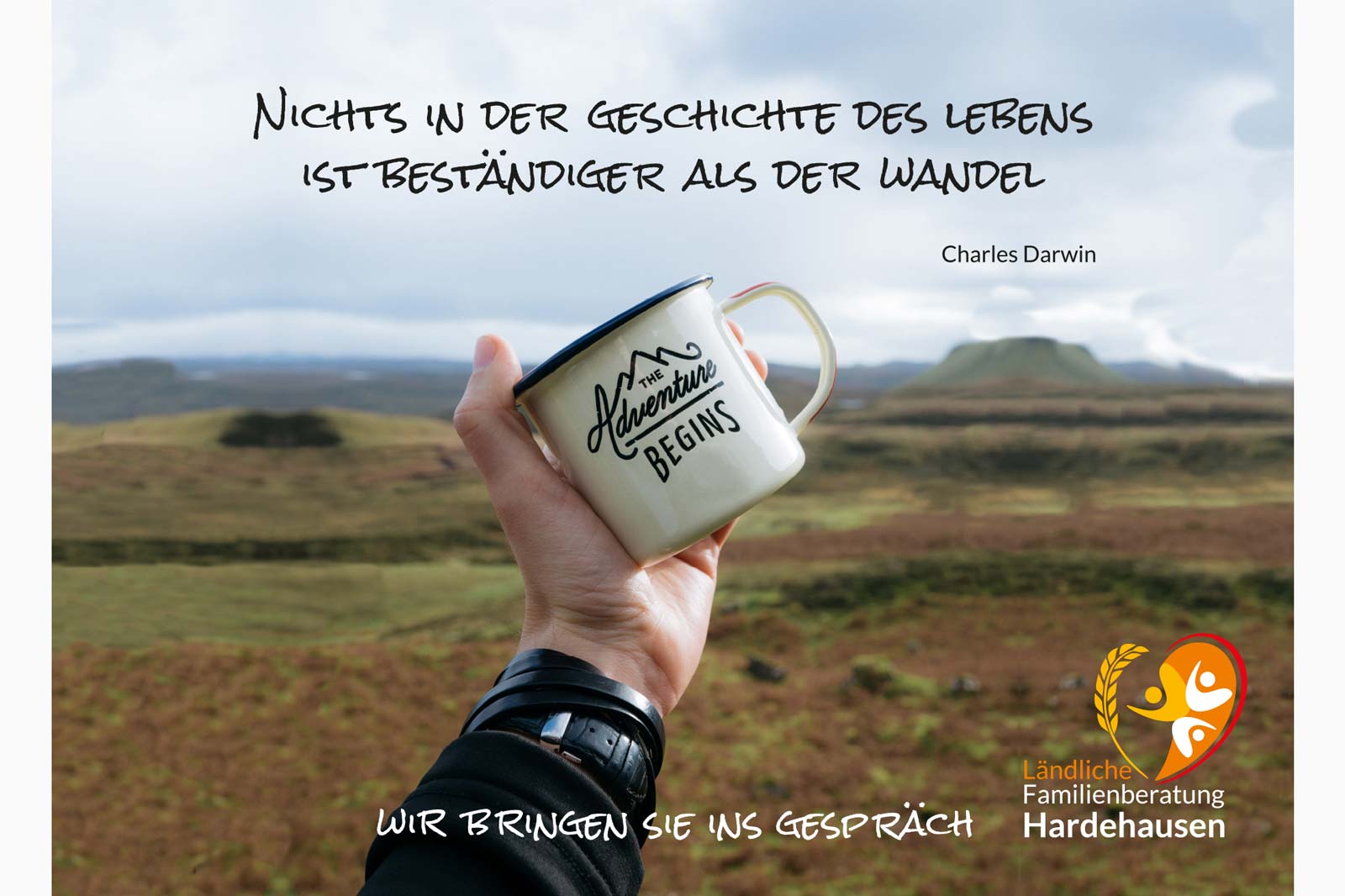 Postkarten zur Kontaktaufnahme mit den Menschen, die das Gesprächsangebot in Anspruch nehmen möchten